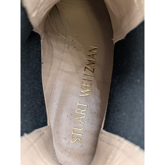 Pre-owned Stuart Weitzman Cline Pearly Studded Leather Chelsea Booties Black EU4 - Picture 11 of 11